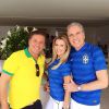 Roberto Justus e a namorada, a modelo Ana Paula Siebert, estão em Belo Horizonte para torcer pelo Brasil