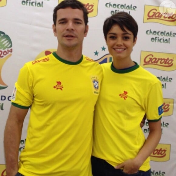 Sophie Charlotte e Daniel de Oliveira torcem juntos pelo Brasil, no Estádio do Mineirão