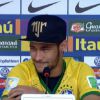 Neymar foi à Granja Comary, em Teresópolis, Região Serrana do Rio de Janeiro, nesta quinta-feira, 10 de julho de 2014, e deu uma entrevista coletiva