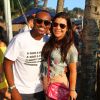 Depois do jogo, Fernanda Souza e outros famosos seguiram com Thiaguinho para um show em Niterói
