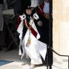 Rainha Elizabeth inovou e deu toque futurista no look usado na comemoração anual da Ordem da Jarreteira, na capela de São Jorge, nesta segunda-feira, 18 de junho de 2018