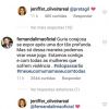Famosos prestaram apoio a Jeniffer Oliveira no Instagram após a atriz revelar agressão de Douglas Sampaio