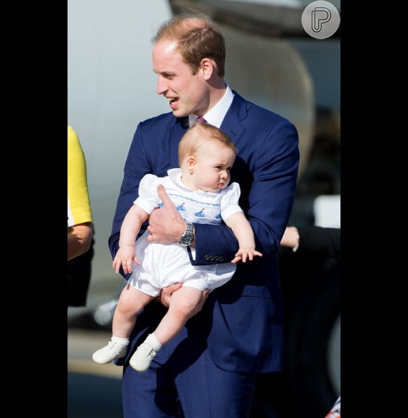 George em um passeio com o papai, o príncipe William
