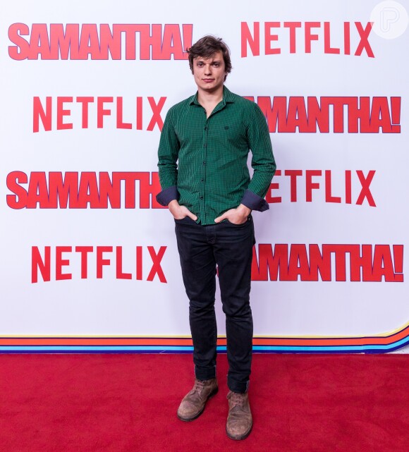 Rafael Lozano na première da série 'Samantha!', da Netflix, no shopping JK Iguatemi, em São Paulo, na noite desta terça-feira, 26 de junho de 2018
