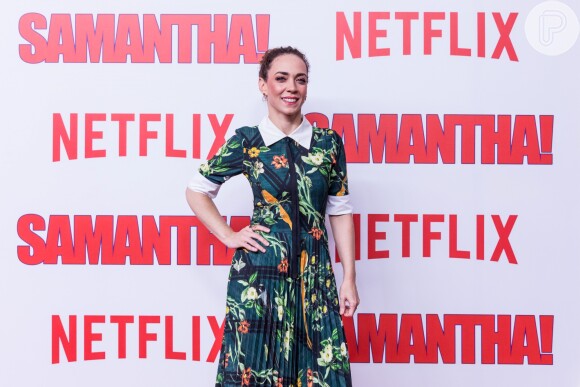 Laila Garin na première da série 'Samantha!', da Netflix, no shopping JK Iguatemi, em São Paulo, na noite desta terça-feira, 26 de junho de 2018
