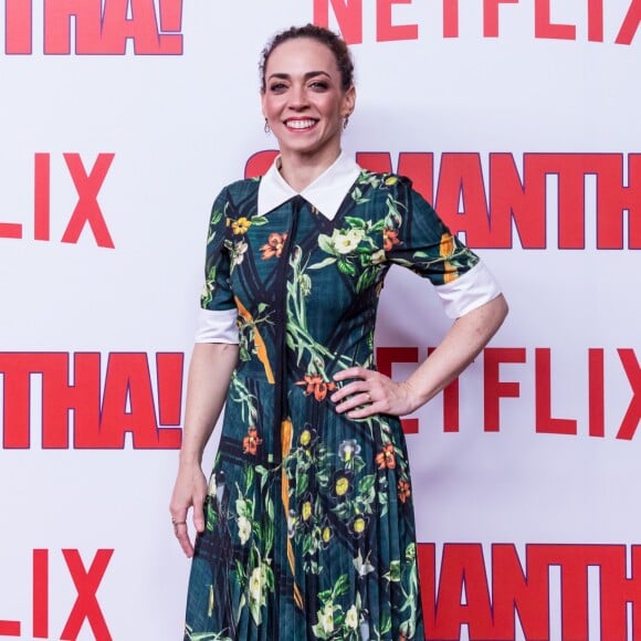 Laila Garin na première da série 'Samantha!', da Netflix, no shopping JK Iguatemi, em São Paulo, na noite desta terça-feira, 26 de junho de 2018
