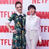 Laila Garin e Fernanda Vasconcellos na première da série 'Samantha!', da Netflix, no shopping JK Iguatemi, em São Paulo, na noite desta terça-feira, 26 de junho de 2018
