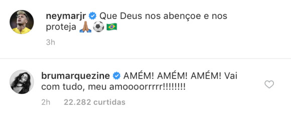 Bruna Marquezine deixa torcida para Neymar
