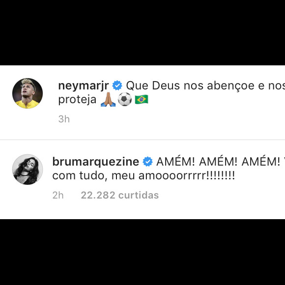 Bruna Marquezine deixa torcida para Neymar