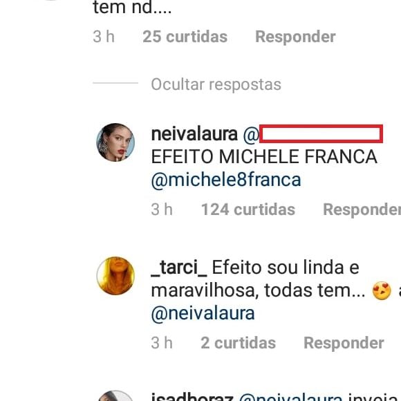 Laura Neiva ironiza comentário de internauta sobre editor de fotos