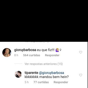 Mãe de Marina Ruy Barbosa brinca em comentário