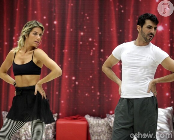 Giovanna Ewbank aprende a primeiro coreografia do 'Dança dos Famosos' com o professor Rogério Mendonça