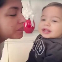 Thais Fersoza ganha beijo do filho, Teodoro, em vídeo: 'Amorzão da minha vida'