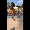 Anitta se diverte com Jojô Toddyno em piscina em dia de folga
