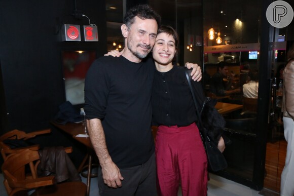 Rodrigo Bolzan e Luisa Arraes no lançameto do filme 'O Banquete', no Espaço Itaú em Botafogo, zona sul do Rio de Janeiro, na noite desta terça-feira, 4 de setembro de 2018