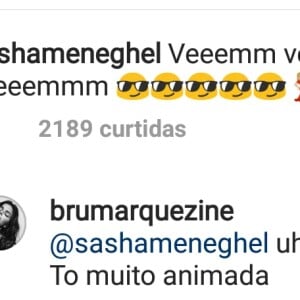 Sasha Meneghel comemorou viagem de Bruna Marquezine a Nova York