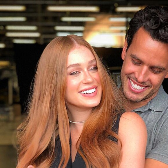 'Marido bom é marido que vem acompanhar a esposa na gravação', afirmou Marina Ruy Barbosa no Instagram Stories