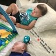 Andressa Suita mostrou o filho Samuel dormindo ao lado do irmão, Gabriel, nesta segunda-feira, 17 de setembro de 2018
