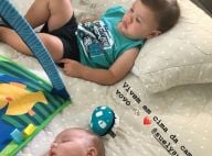 Andressa Suita mostra Samuel dormindo ao lado de Gabriel: 'Cama da vovó'. Foto!