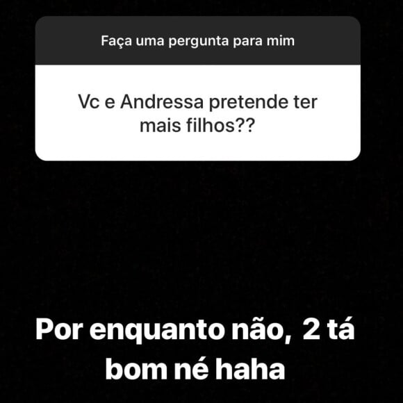 Gusttavo Lima respondeu perguntas dos fãs no Stories sobre a família