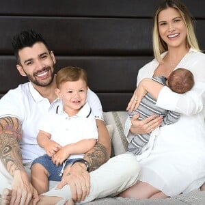 Gusttavo Lima e Andressa Suita são pais de Gabriel, de 1 ano, e Samuel, de 1 mês