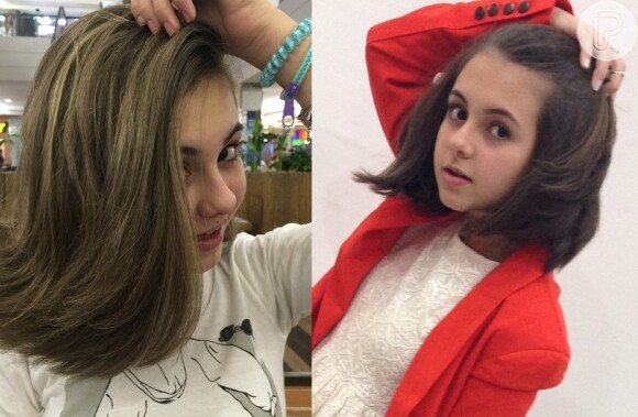 Klara Castanho apareceu com luzes nos cabelos no dia 7 de agosto de 2014