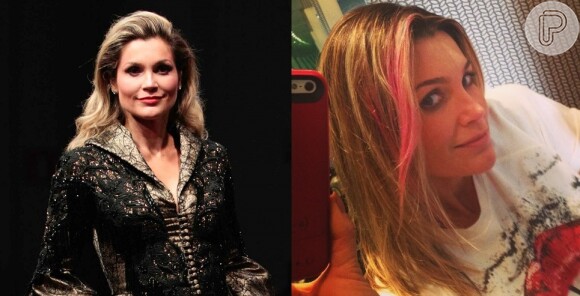 Flávia Alessandra fez uma mecha rosa no cabelo no dia 7 de agosto. A atriz publicou uma foto do resultado em seu Instagram: 'Sonho realizado', escreveu na legenda