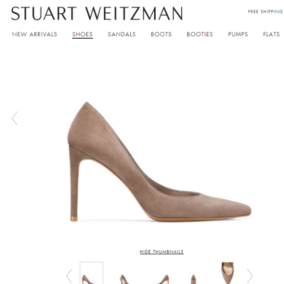 Os saltos nude de Meghan Markle são da grife Stuart Weitzman e custam R$ 1,7 mil