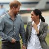 Meghan Markle e príncipe Harry comentam escolha do nome do primeiro filho durante visita à Austrália, em 21 de outubro de 2018