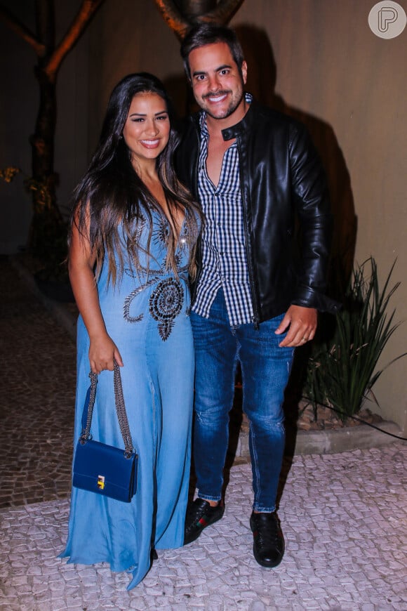 Simone foi acompanhada do marido, Kaká Diniz, na festa de aniversário de 45 anos de Rodrigo Faro, em São Paulo, nesta quarta-feira, 23 de outubro de 2018