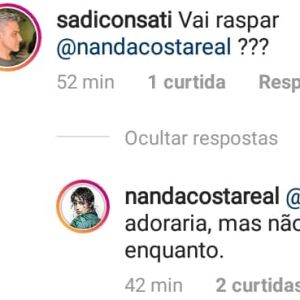 Nanda Costa revela desejo por raspar o cabelo