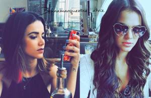 Bruna Marquezine pinta o cabelo de roxo e Manu Gavassi tinge os fios de rosa