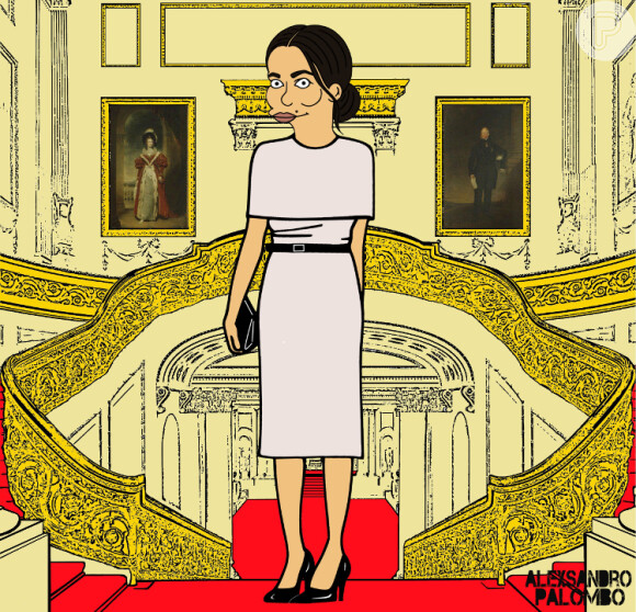 'Meghan Markle' versão Simpson também apareceu com o look Givenchy com o qual a duquesa saiu pela primeira vez só com a Rainha Elizabeth