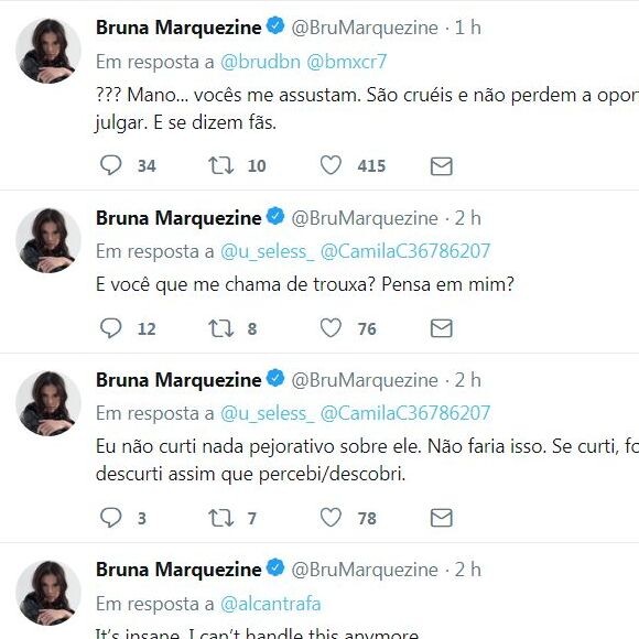 Bruna Marquezine chegou a bloquear alguns seguidores