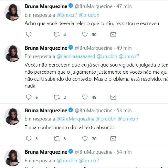 'Sou vigiada e julgada o tempo todo', lamentou Bruna Marquezine