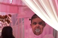 Kylie Jenner colocou o rosto de Stormi em diversos momentos da festa