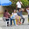 Giovanna Lancellotti grava a novela 'Alto Astral' em praia do Rio