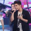 José Felipe, de 16 anos, lançou sua carreira de cantor, neste domingo 28 de setembro de 2014, ao lado do pai