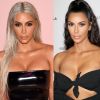 Agora exibindo cabelos escuros, Kim Kardashian já investiu no cabelo loiro acizentado