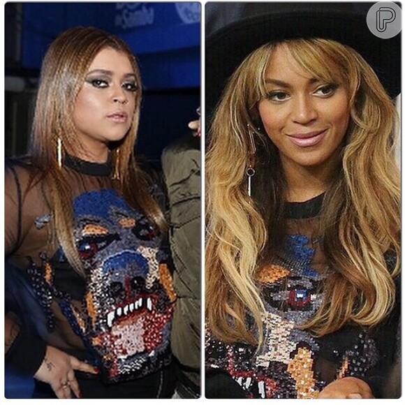 Preta Gil publica montagem com Beyoncé usando a mesma camisa Givenchy que vestiu no dia de seu aniversário de 40 anos, em 8 de agosto de 2014