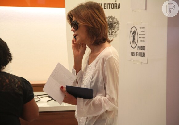 Mônica Torres votou em um shopping na Zona Sul do Rio de Janeiro