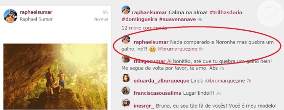 Raphael Sumar respondeu o comentário de Bruna Marquezine