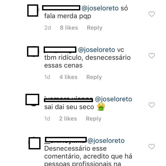 José Loreto é criticado por comentário em foto de Fernanda de Freitas sobre cena da novela "O Sétimo Guardião"