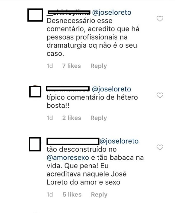 José Loreto recebe resposta de vários seguidores por comentário em foto de Fernanda de Freitas