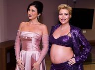 Grávida de 7 meses, Luiza Possi aposta em top de paetê em look de show com a mãe