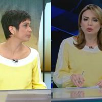 Sandra Annenberg repete look de Rachel Sheherazade no 'Jornal Hoje'