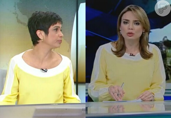 Sandra Annenberg repete look de Rachel Sheherazade ao apresentar o 'Jornal Hoje', nesta quinta-feira, 9 de outubro de 2014
