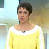 Sandra Annenberg usa blusa amarela para apresentar o 'Jornal Hoje'