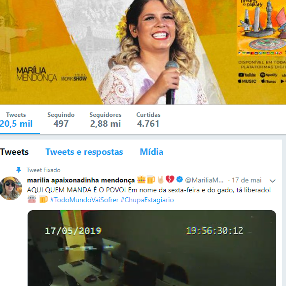 Marilia Mendonça troca nome do Twitter após assumir namoro