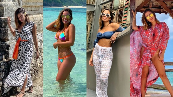 Fashion e versátil: Anitta abusa de estampas e transparências em looks de viagem